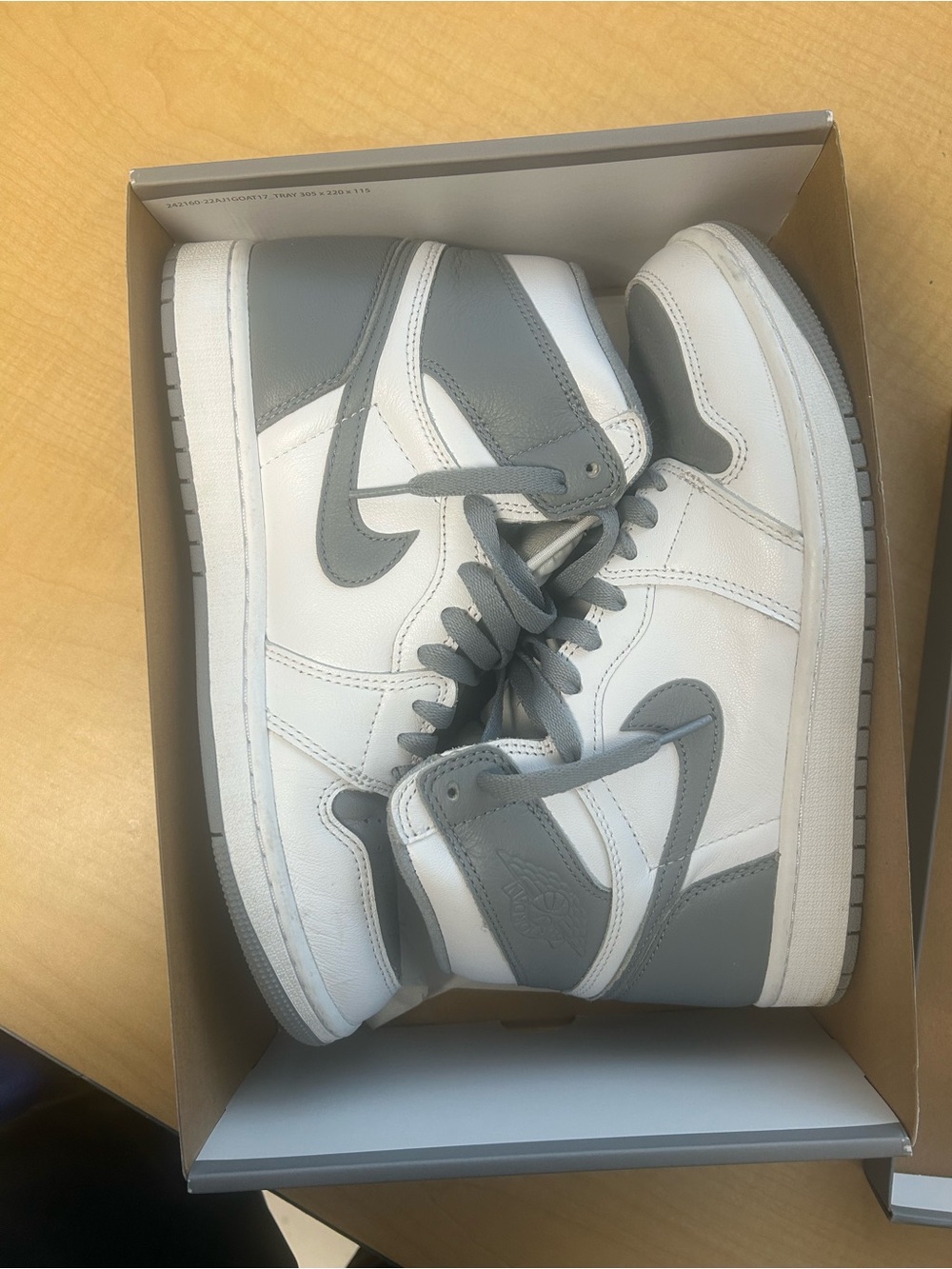 Nike Air Jordan 1 Mid Men’s Sneakers — White / Gray
